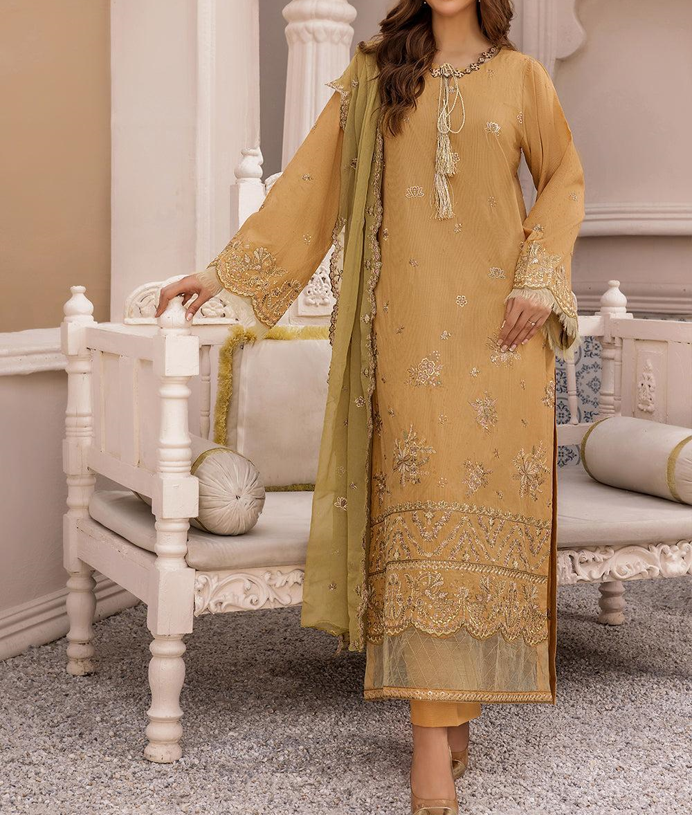 3 PC Embroidered Unstitched Premium Suit