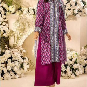 3 pc Women Unstitched Suit – Digitally Printed