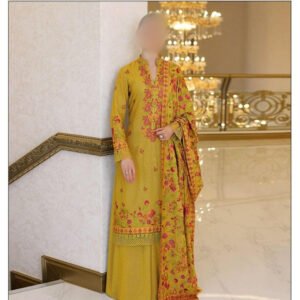 3 PCs Women’s Unstitched Dhanak Embroidered Suit