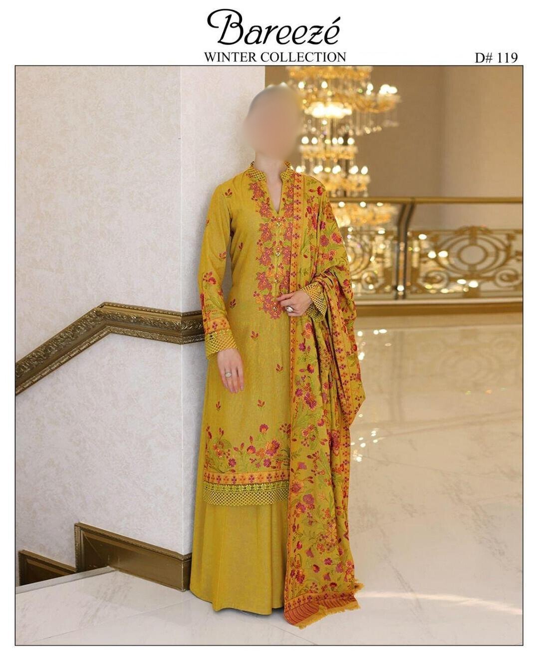 3 PCs Women's Unstitched Dhanak Embroidered Suit