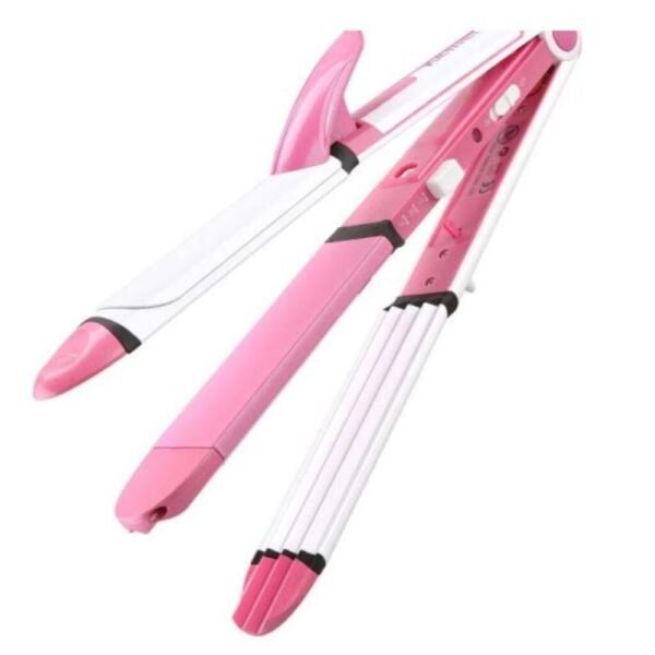 3 in 1 Hair Straightener Curling Irons - KM-1291 - Image 5