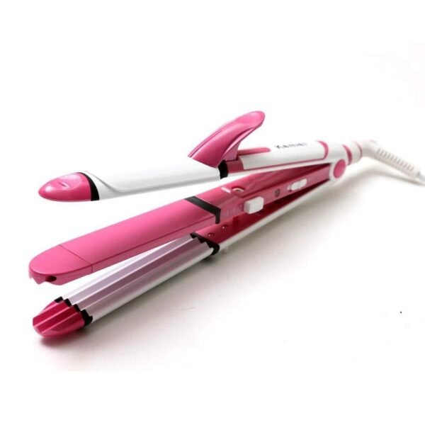 3 in 1 Hair Straightener Curling Irons - KM-1291 - Image 3