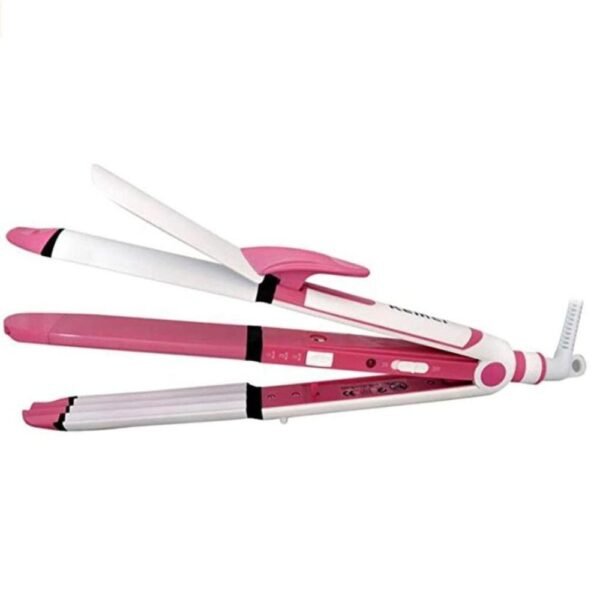 3 in 1 Hair Straightener Curling Irons - KM-1291 - Image 4