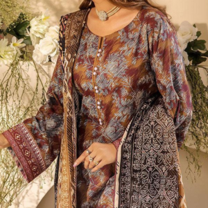 3PC Digital Printed Unstitched Suit – KOK16