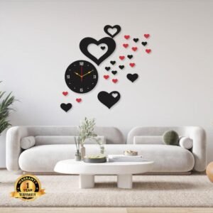 Stylish 3D Art MDF Wood Wall Clock