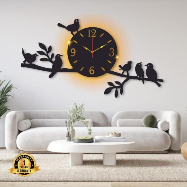 Sparrow Design Laminated Wall Clock With Backlight - Image 2