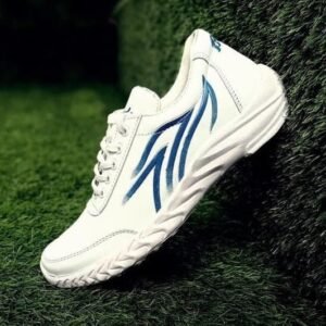 Athletic Running Sneakers For Men – White With Blue Lines