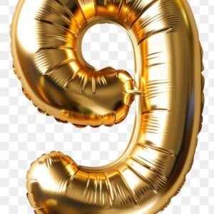 32″ Large Gold, Silver, Black, Pink Number Foil Helium Balloons
