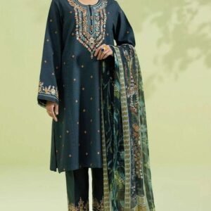 2 Pcs Women’s Unstitched Embroidered Suit