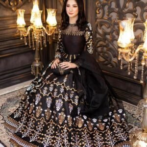 3 Pcs Women’s Stitched Katan Silk Digital Print Maxi Suit