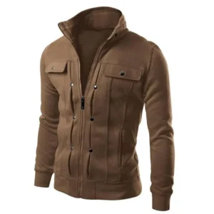 1 Pc Men’s Stitched Fleece Mexican Style Jacket, Brown