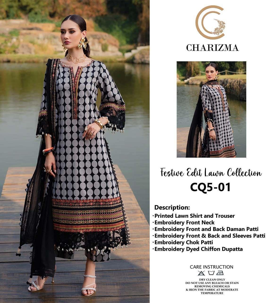 Lawn 3PC Suit with Ready-to-Wear Dupatta