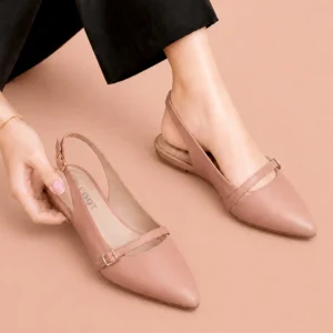 Elegant Slingback Pointed Toe Flats – 075 – Pink