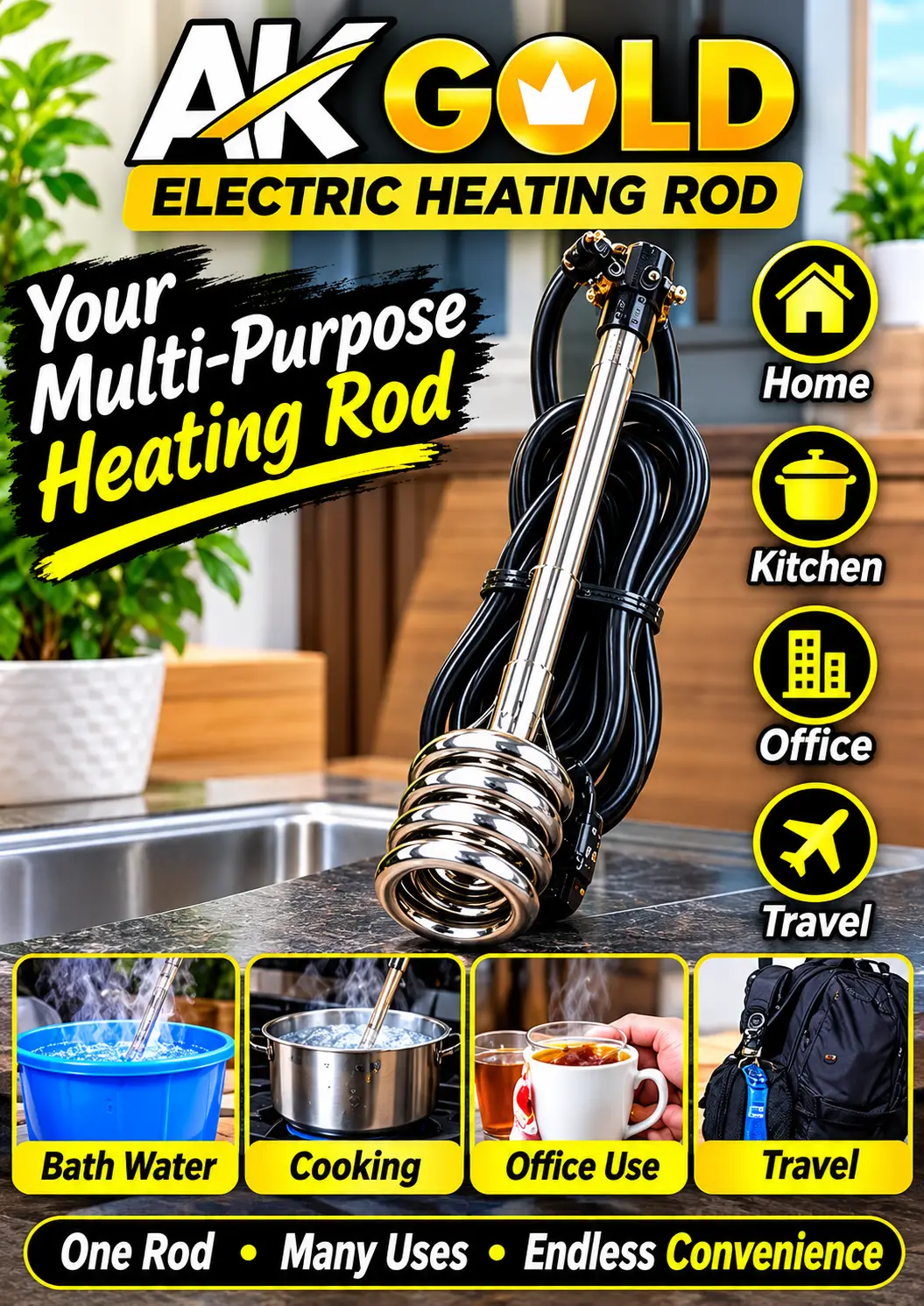 AK GOLD Electric Water Heating Rod - Image 6