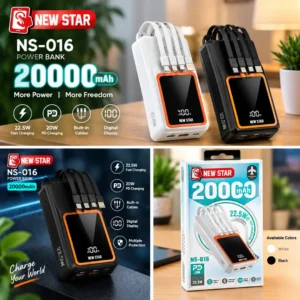 20000mAh Portable Power Bank – Travel-Ready, Fast Charging, 3 Device Support (1 Pcs)