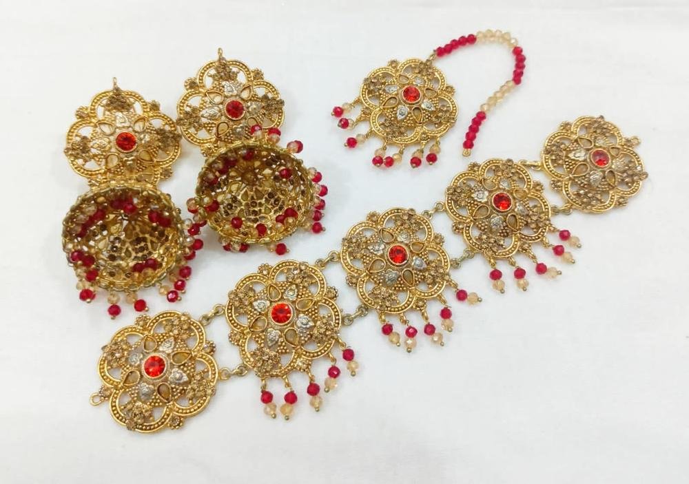 Golden Floral Choker Set for Weddings Parties - Image 2