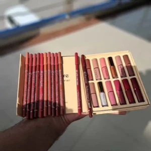 12 Pcs Mocallure Lipgloss + 12 Flormar Nude Shades Lip Pencils, Lip Combo Deal