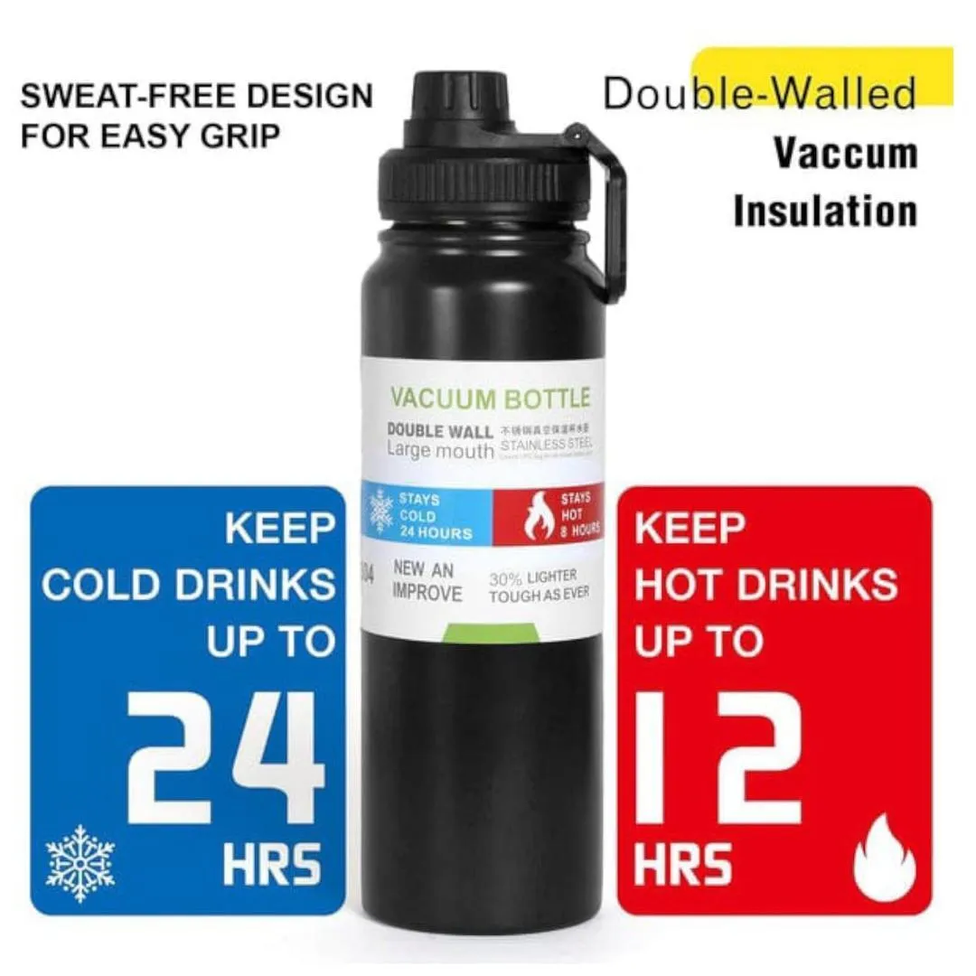 Vacuum Stainless Steel Water Bottle Blue 12Hr Cold - Image 2