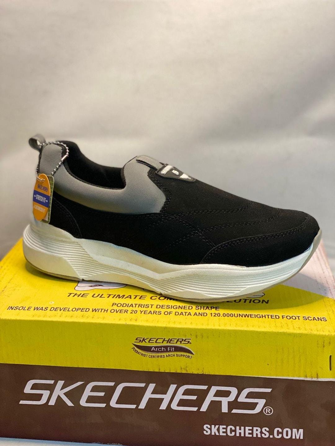 Men's Black Skechers Stretch Fit EVA Casual Shoes - Image 3
