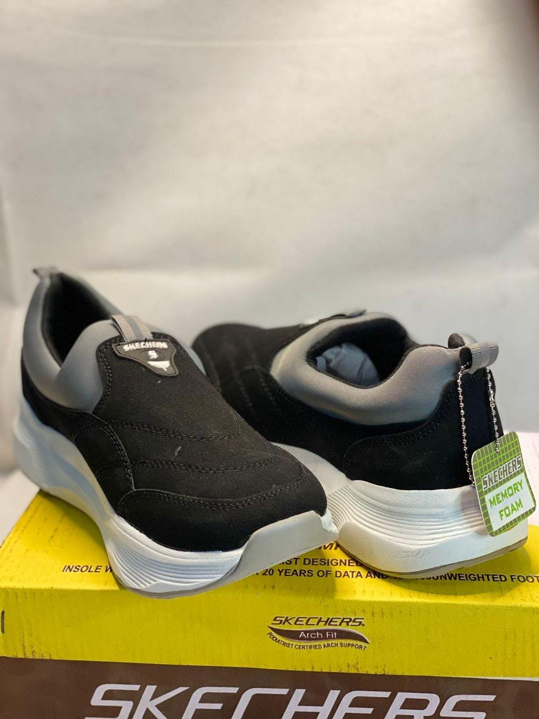 Men's Black Skechers Stretch Fit EVA Casual Shoes - Image 2