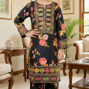 2 Pcs Girl’s Lawn Embroidered Kurta And Pajama