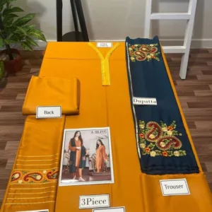 Cheap Dresses Online – 3 Piece Unstitched Embroidered Dhanak Suit