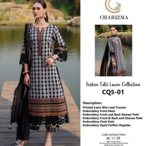 Lawn 3PC Suit with Ready-to-Wear Dupatta